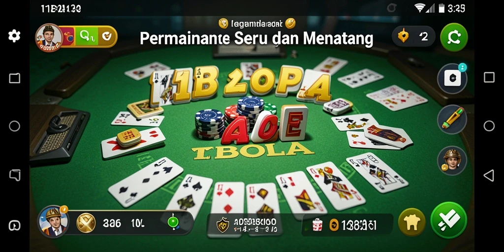 Screenshot gameplay Gaple dari aplikasi 11BOLA yang seru.