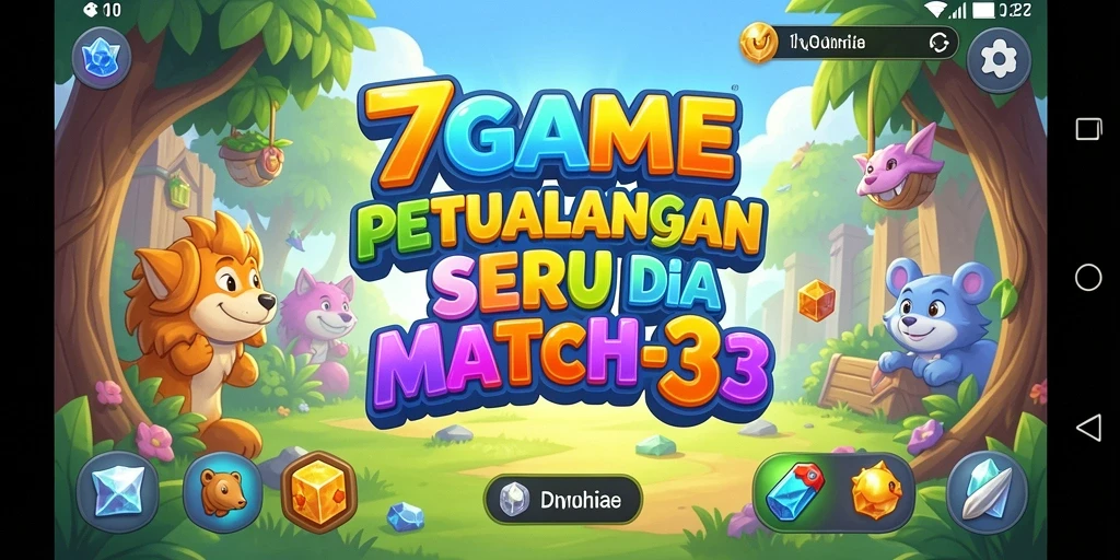 Tampilan gameplay seru di 7GAME dengan elemen Match-3.