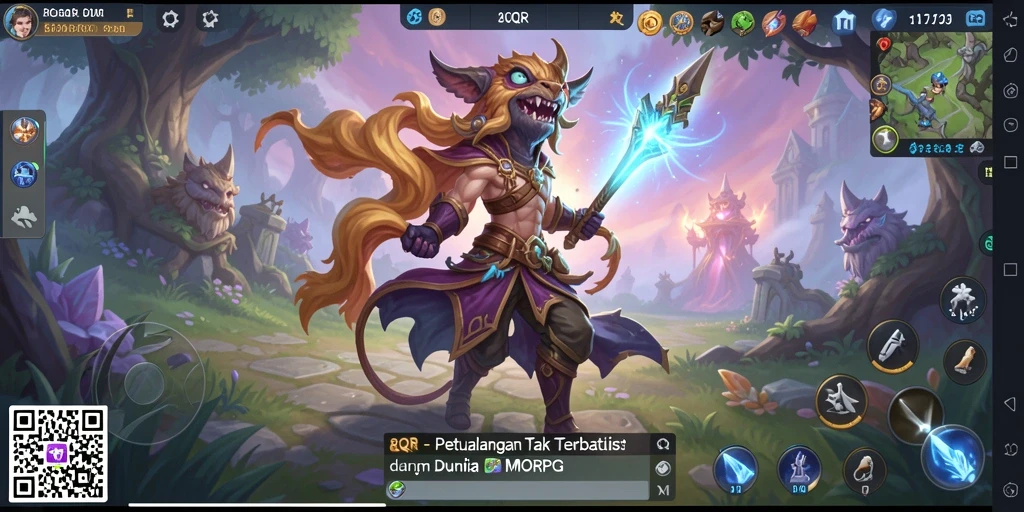 Screenshot permainan 8QR menampilkan pengalaman MMORPG yang mendebarkan.