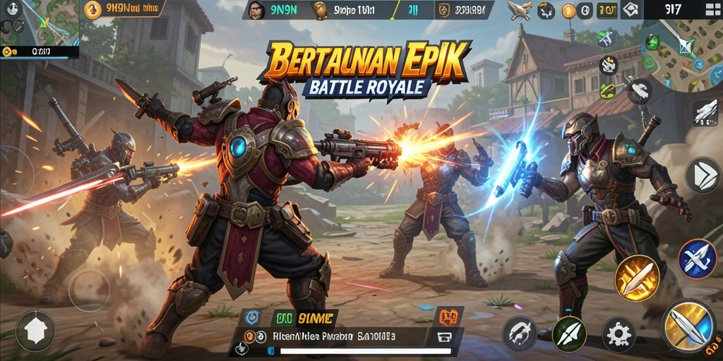 Tangkapan layar gameplay seru di <strong>9N9N</strong> dalam pertarungan Battle Royale.