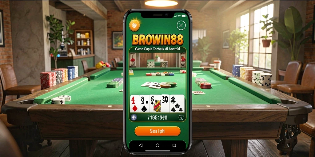 Tampilan gameplay BROWIN88 yang seru dan interaktif dalam permainan Gaple.