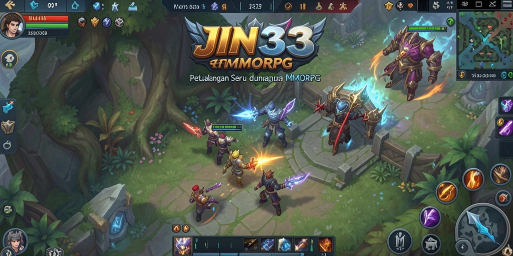Screenshot JIN33 menampilkan aksi seru dalam pertarungan MMORPG.