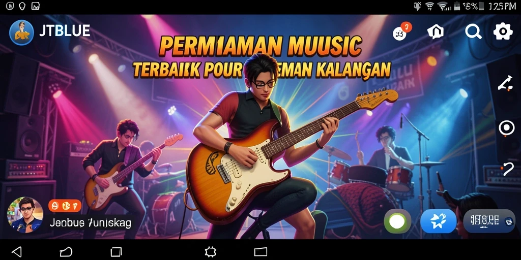 Tampilan gameplay JTBLUE yang menyenangkan dan interaktif.