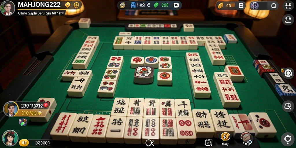 Tampilan gameplay seru dan kompetitif dalam MAHJONG222.