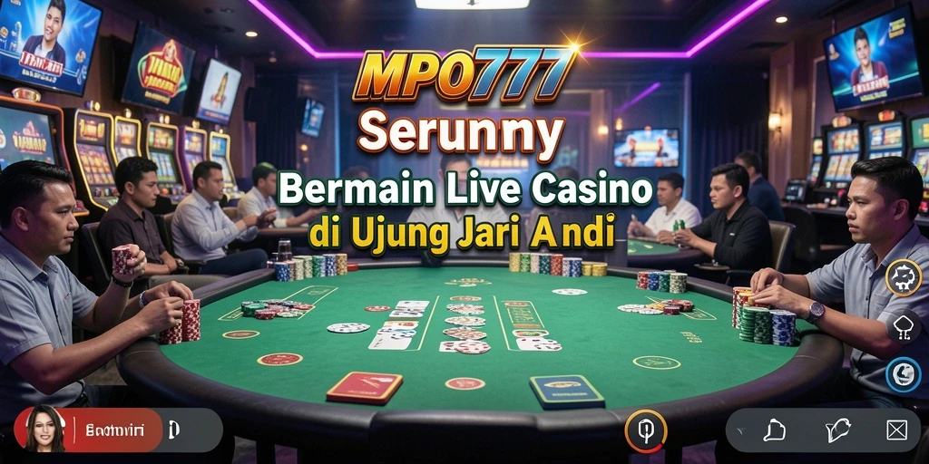 Screenshot MPO777 menampilkan dealer langsung dan gameplay yang mendebarkan.