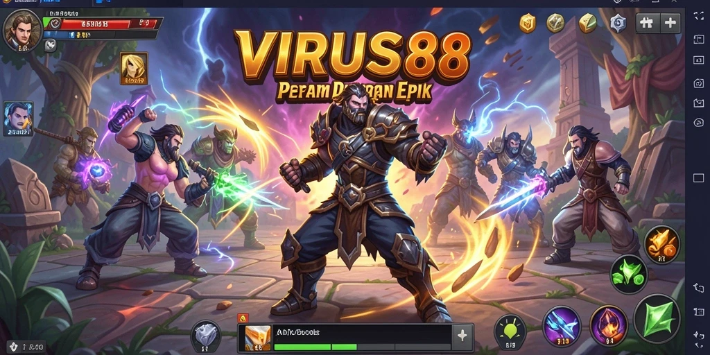Screenshot menampilkan aksi seru dalam permainan RPG VIRUS88.