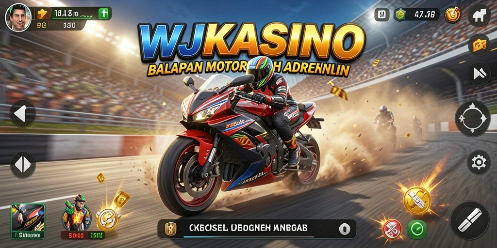 Tampilan menarik dari gameplay seru balapan motor WJKASINO.